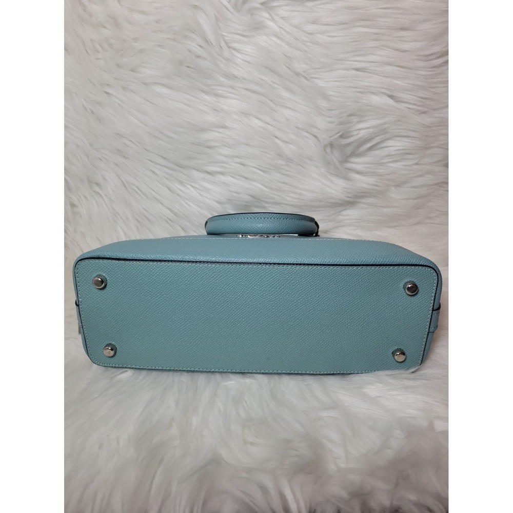 Coach Mini Sierra Satchel Leather Bag Teal/Marine Green Handbag Purse - Picture 11 of 11